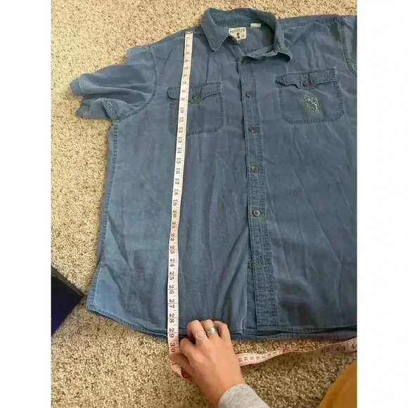 Red Head Brand Co Men's Short Sleeve Linen Button Down Shirt Men's Size XL - Picture 8 of 8